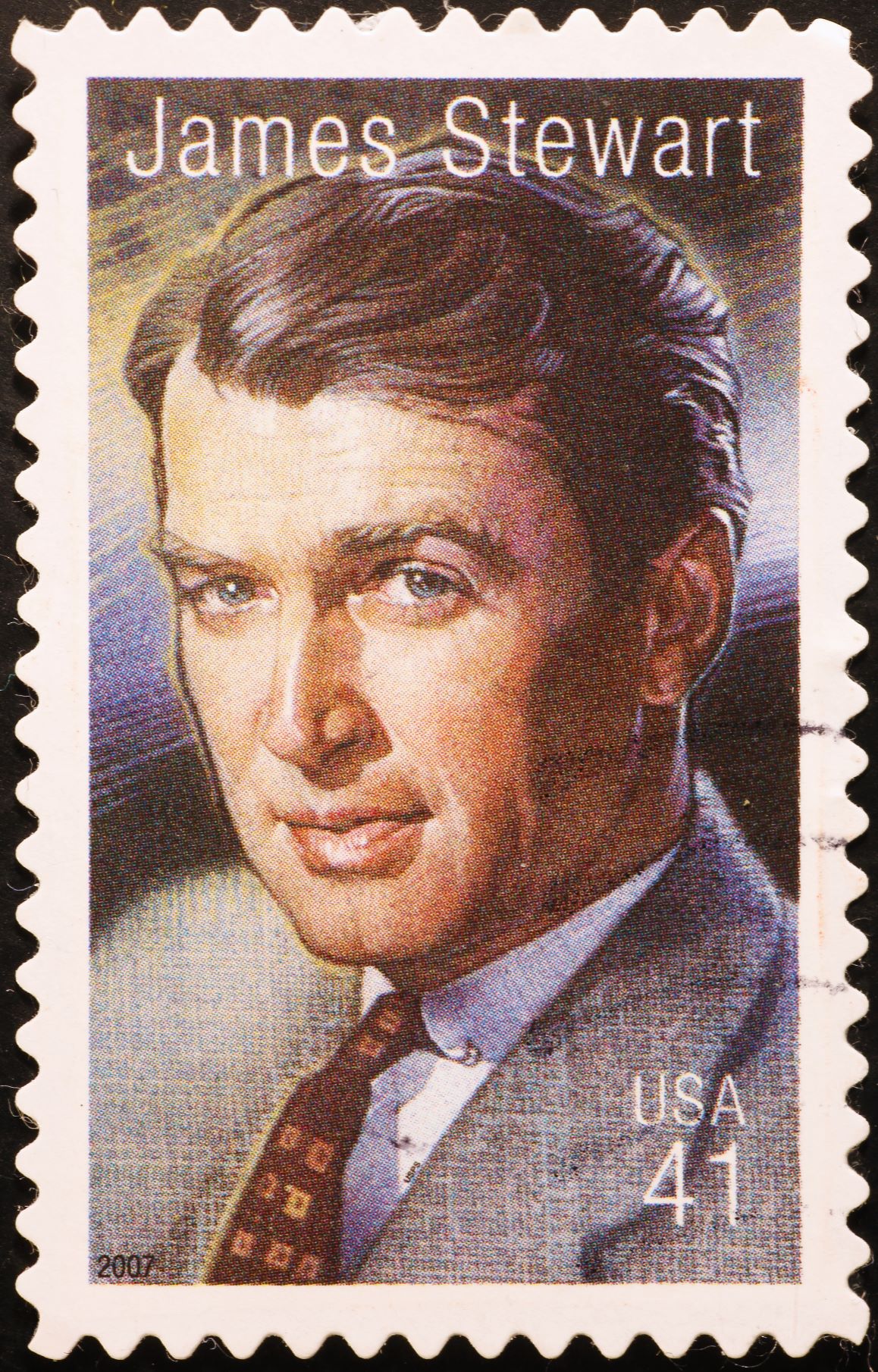 Postage stamp featuring the portrait of James Stew